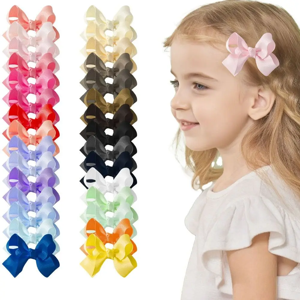 

20/40PCS Trendy Mixed Color Ribbon Bow Hairpins Hair Decoration Ornament Girls Hair Clip Bowknot Headwear Gift