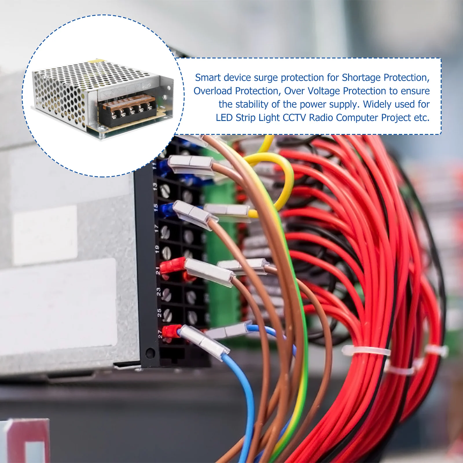 

DC 12V 5A Universal Switching Power Supply Driver Switching Converter for Jewelry Counter Radio Computer Project LED Strips