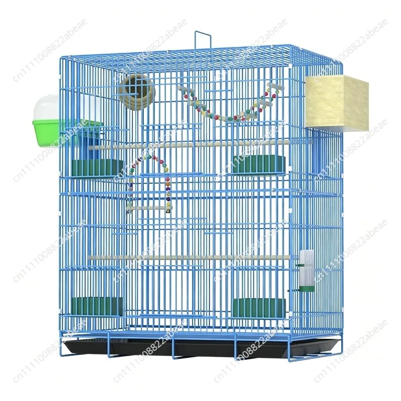 Tall dense ecological parrot birdcage new reinforced structure large size tiger-skin black-phoenix peony villa display cage