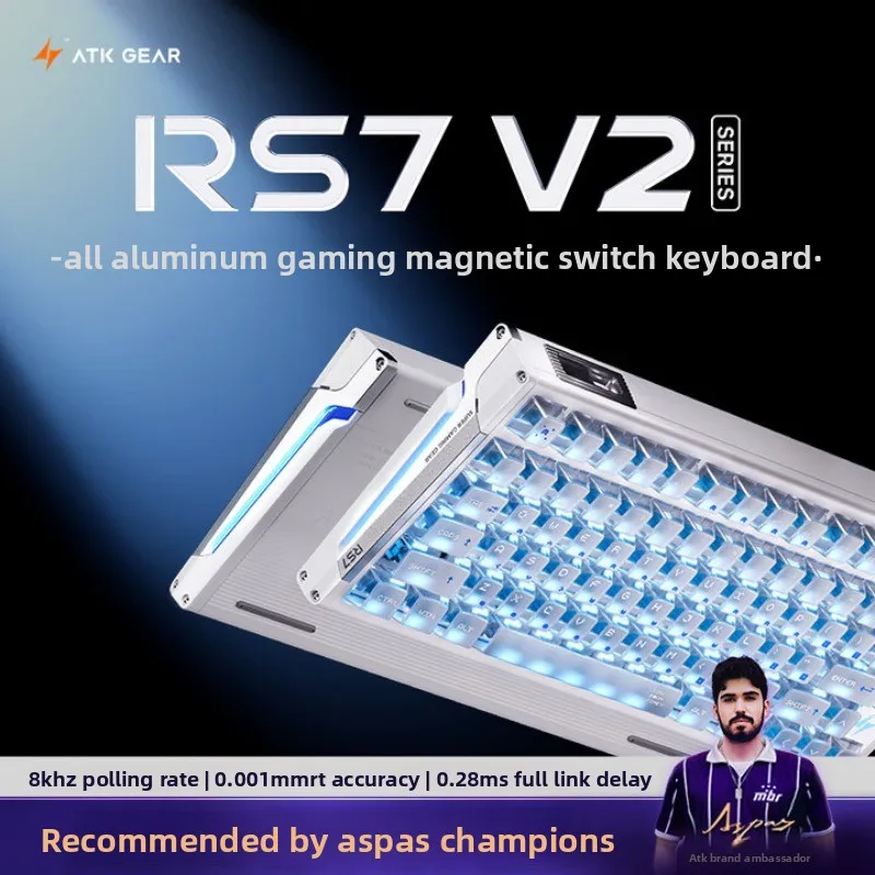 ATK RS7 V2 Ultra Magnetic Axis Keyboard Aluminum Alloy TOP/Core Flex Dual Structure 8K Low Latency Customized Gaming Keyboard