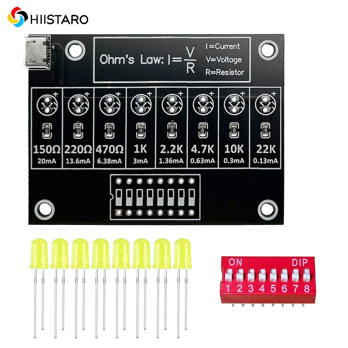 Ohm's Law Experiment Board, Electronic Circuit Resistor Learning Module, DIY Teaching Kit for Physics Electronic Project