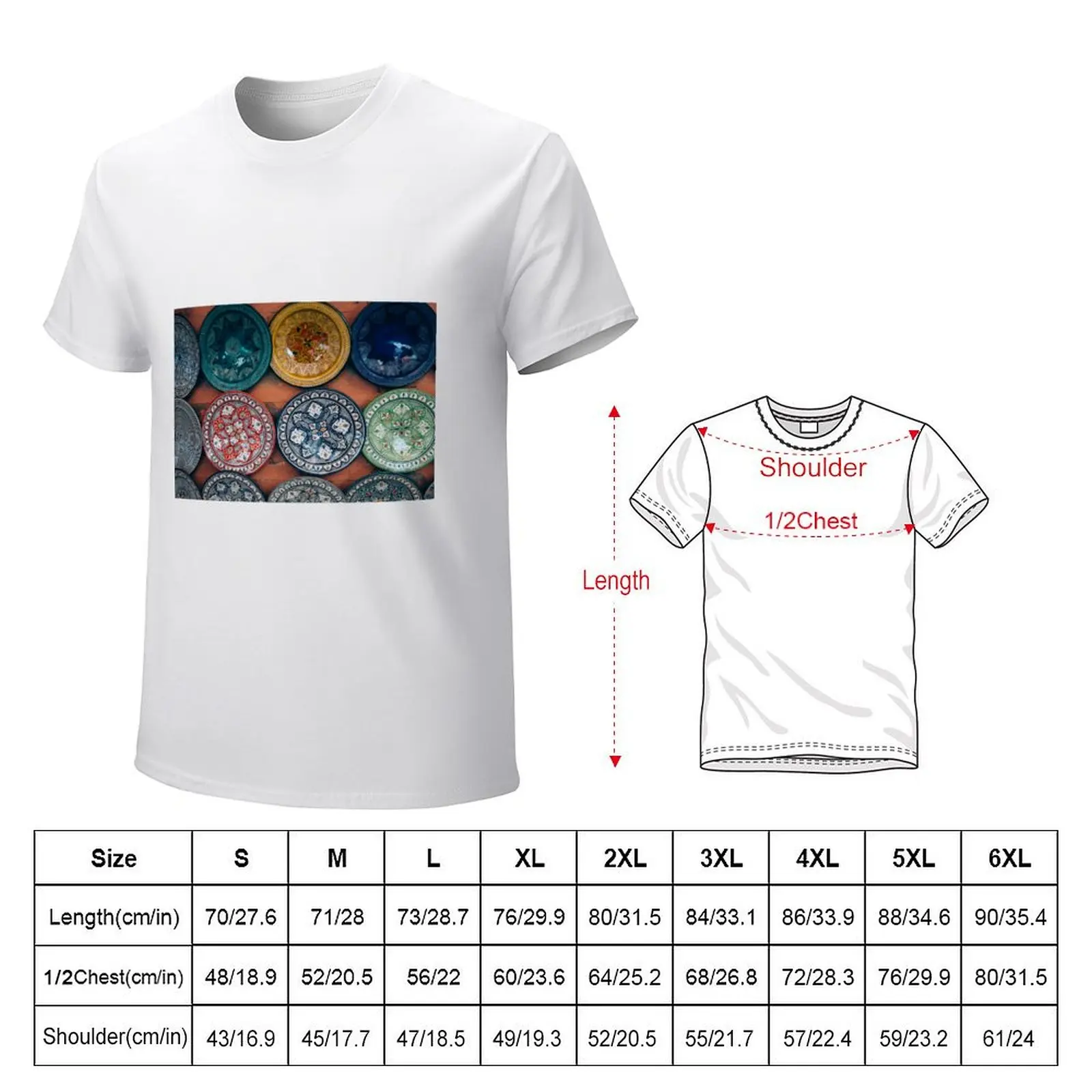 Moroccan Plates T-Shirt oversized plus sizes aesthetic clothes blanks mens graphic t-shirts funny