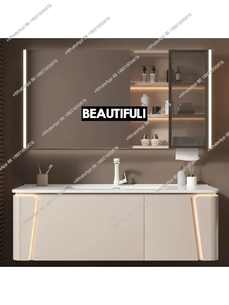 Ceramic Bathroom Cabinet Combination Rounded Integrated Washbasin Face Master Cabinets Home Furniture