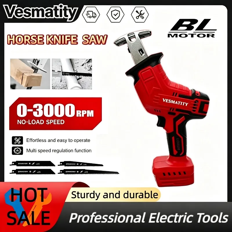 Cordless Electric Reciprocating Saw Wood Metal Pipe Cutting Saw Electric Cutting Saw Power Tool Fit Milwaukee Battery