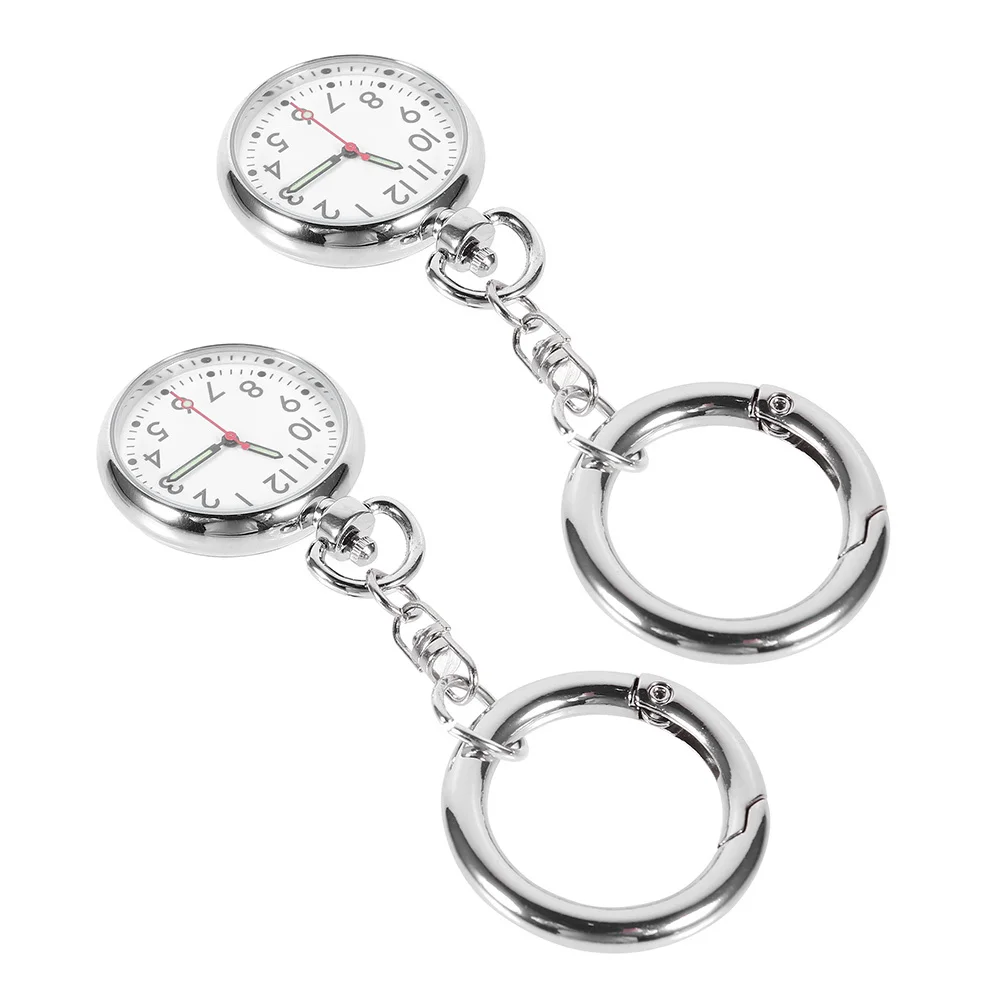 

2Pcs Nurse Watch Keychain Electronic Chest Hanging Exam Timing Watch Unisex Gift for Men Women Students Timing Watches