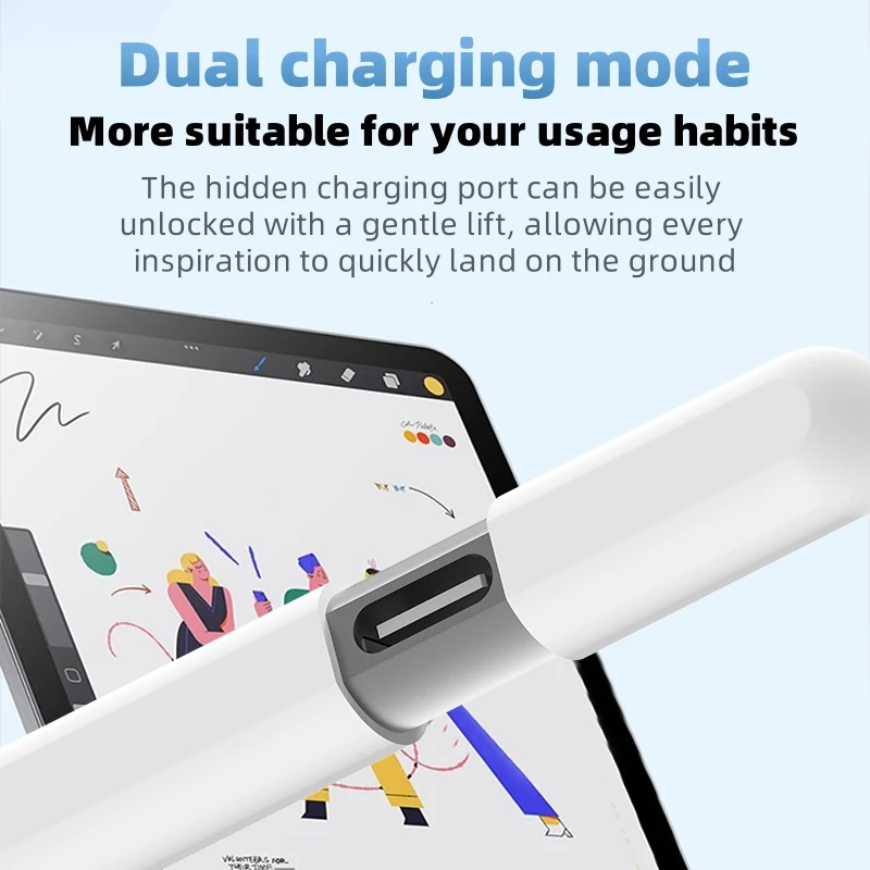 موديل جديد 2025 مناسب لقلم Apple Pencil المغناطيسي اللاسلكي للشحن المزدوج للشحن بالسعة قلم iPad M2/M3/M4 #2