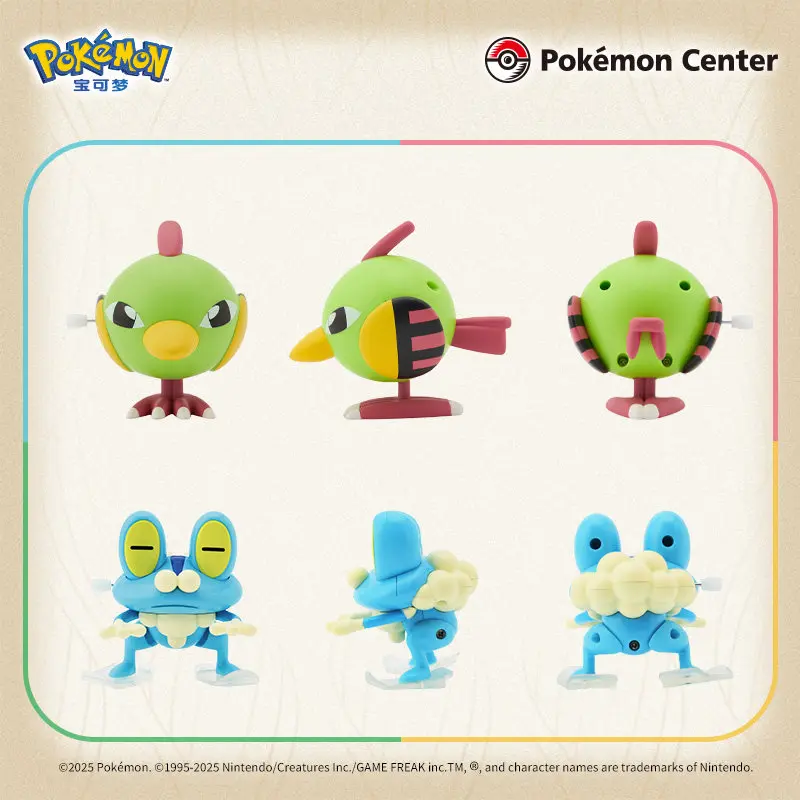 Genuine PokéMon Center Wandering Blind Box Wind-Up Toy Action Figure Oddish Slowpoke Froakie Natu Mimikyu Aron Collectible Toy view 4