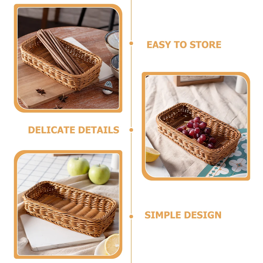 

Imitation Rattan Cutlery Basket Lightweight Sturdy Utensil Organizer for Kitchen Storage Seasoning Bottle Holder Tableware Rack