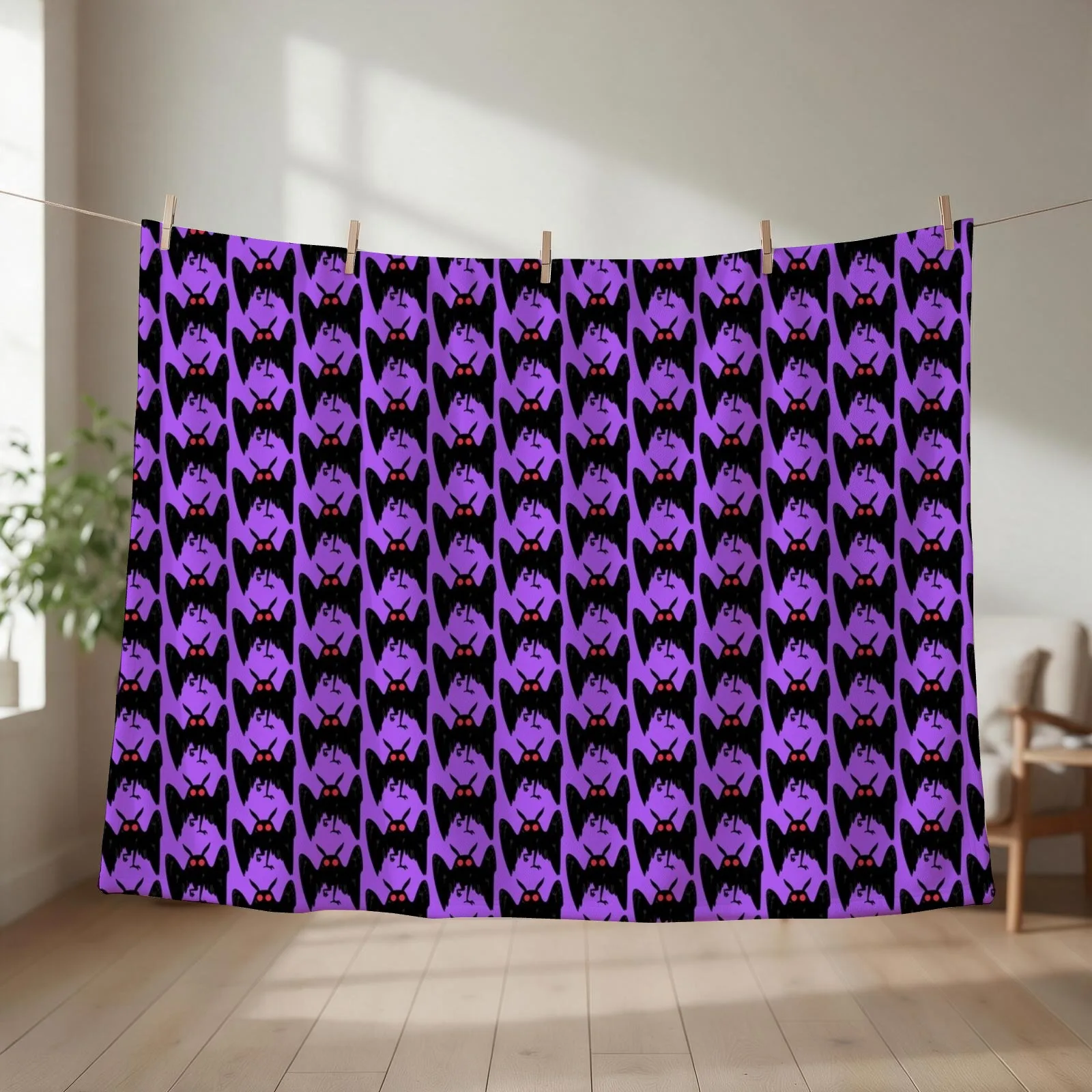 mothman Throw Blanket Comforter Plaid Plush Fashion Sofas Blankets