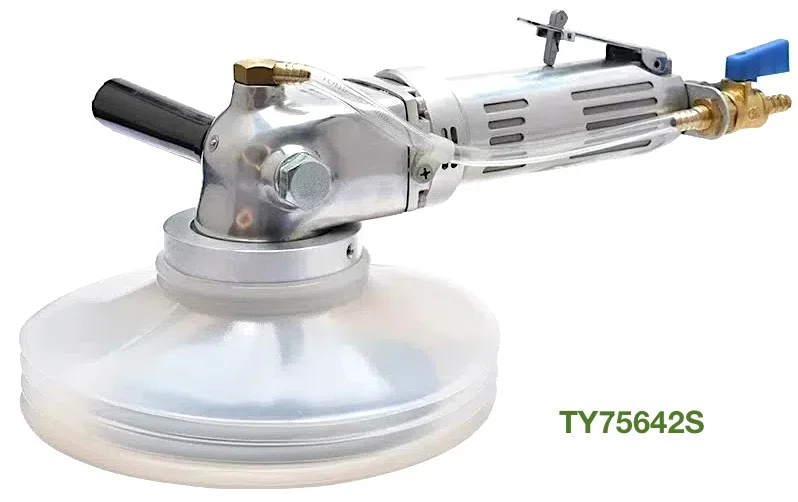 TY75642S Pneumatic 6 in. Side Exhaust Wet Polisher to Polish Tile Slab Ceramics Porcelain Quartz Granite 4,200 Rpm Spindle M14