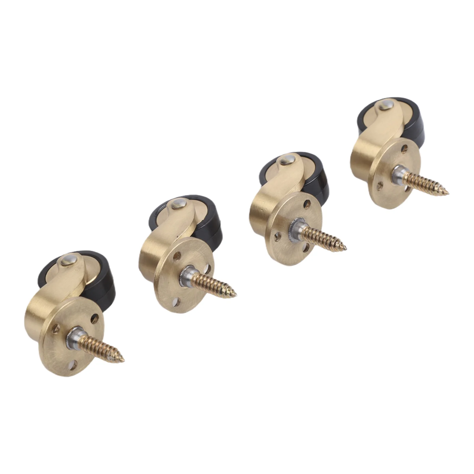4 Brass Casters Designed for Furniture with 360 Degree Rotation and Silent Bearings for Heavy Load Sofa and Table Support