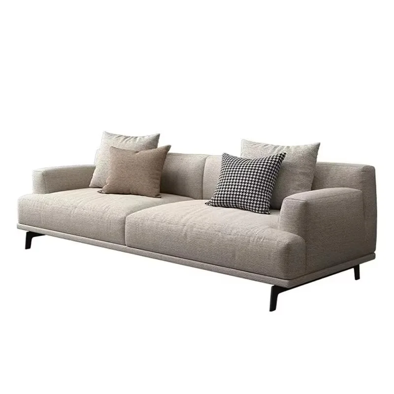 Simple and Luxurious Small Unit Living Room with Detachable and Washable Technology Fabric Latex Corner Combination Sofa