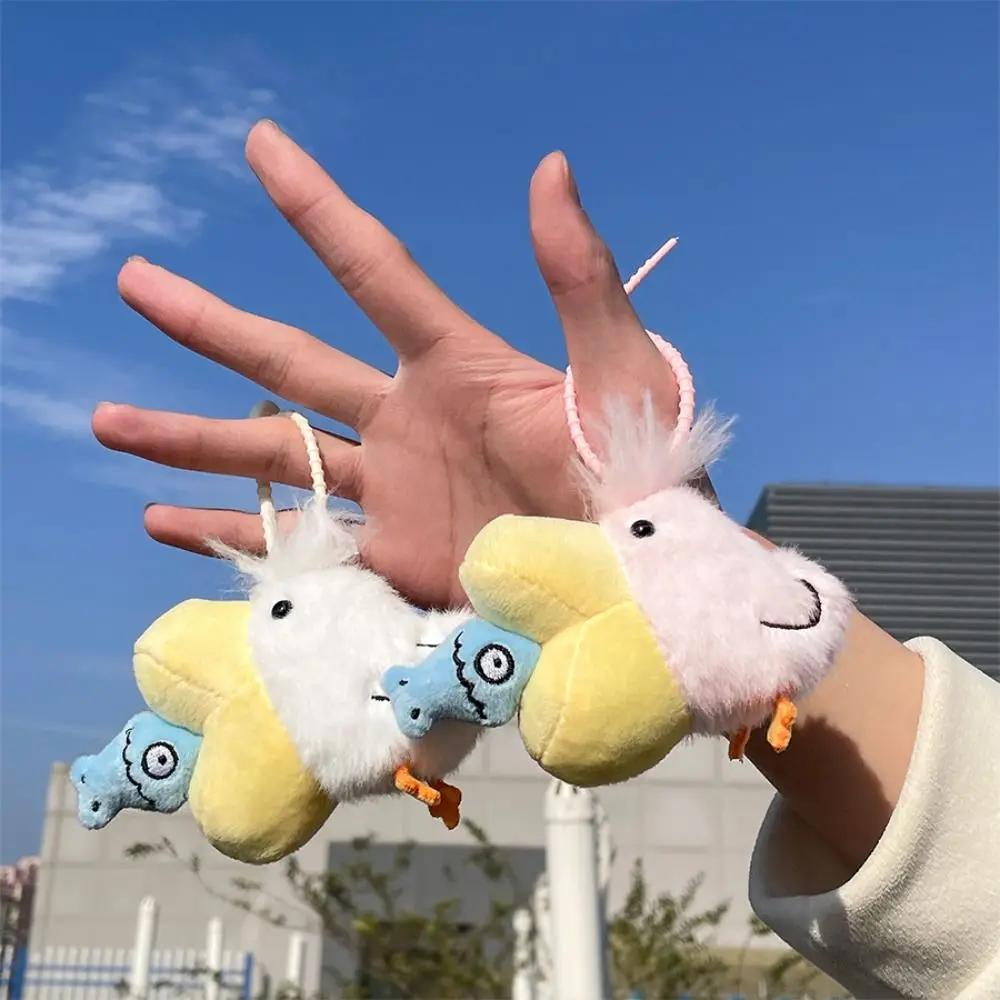 Trendy Cartoon Beanie Eyes Animal Pendant Elephant Soft Key Chain Stuffed Backpack Decoration Cartoon Bag Charms