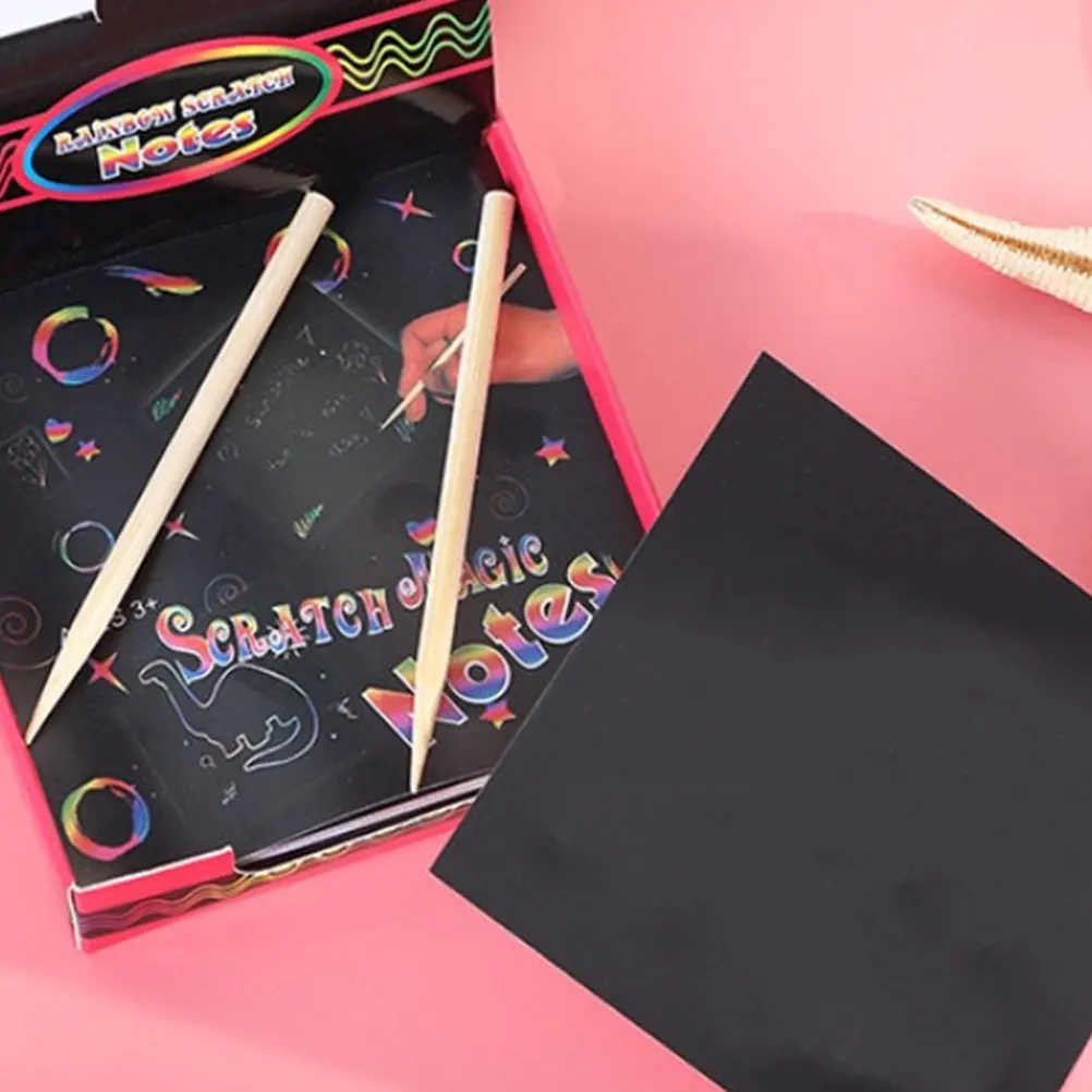 

Scratch Paper Black Coating Thick DIY Educational Creative Painting Drawing Craft Fun Gift Art Supplies Scratch Paper