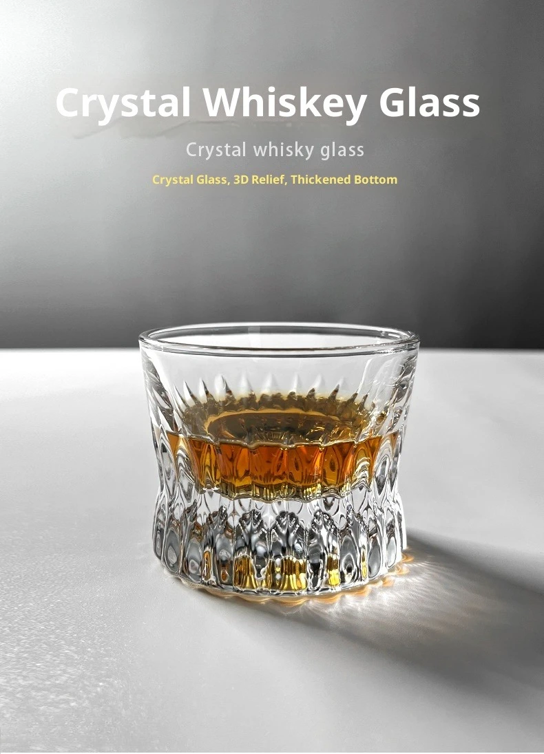 

Crystal Vertical Glass Whiskey Glasses Foreign Wine Bar Glasses for Serving Premium Alcoholic Beverages