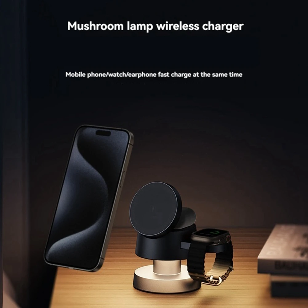 3 In 1 Foldable Magnetic Wireless Charger Stand For Iphone 15 14 13 Pro/Max For Iwatch 3/2 Fast Charger Holder-New