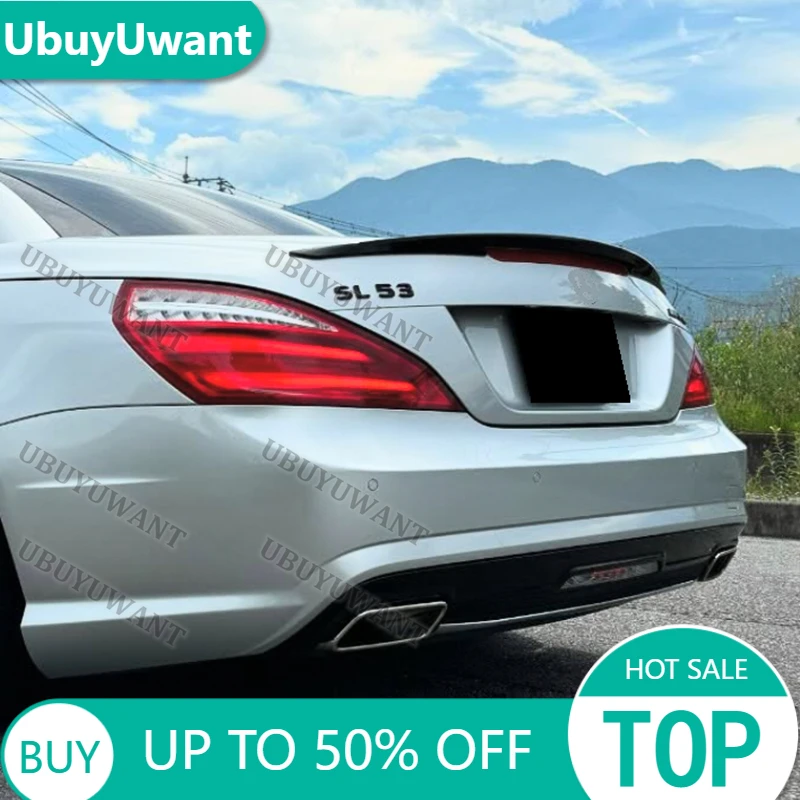 For Benz SL-Class R231 SL350 400 450 500 AMG GEN 6 Carbon Fiber Car Rear Roof Spoiler 2012-2020