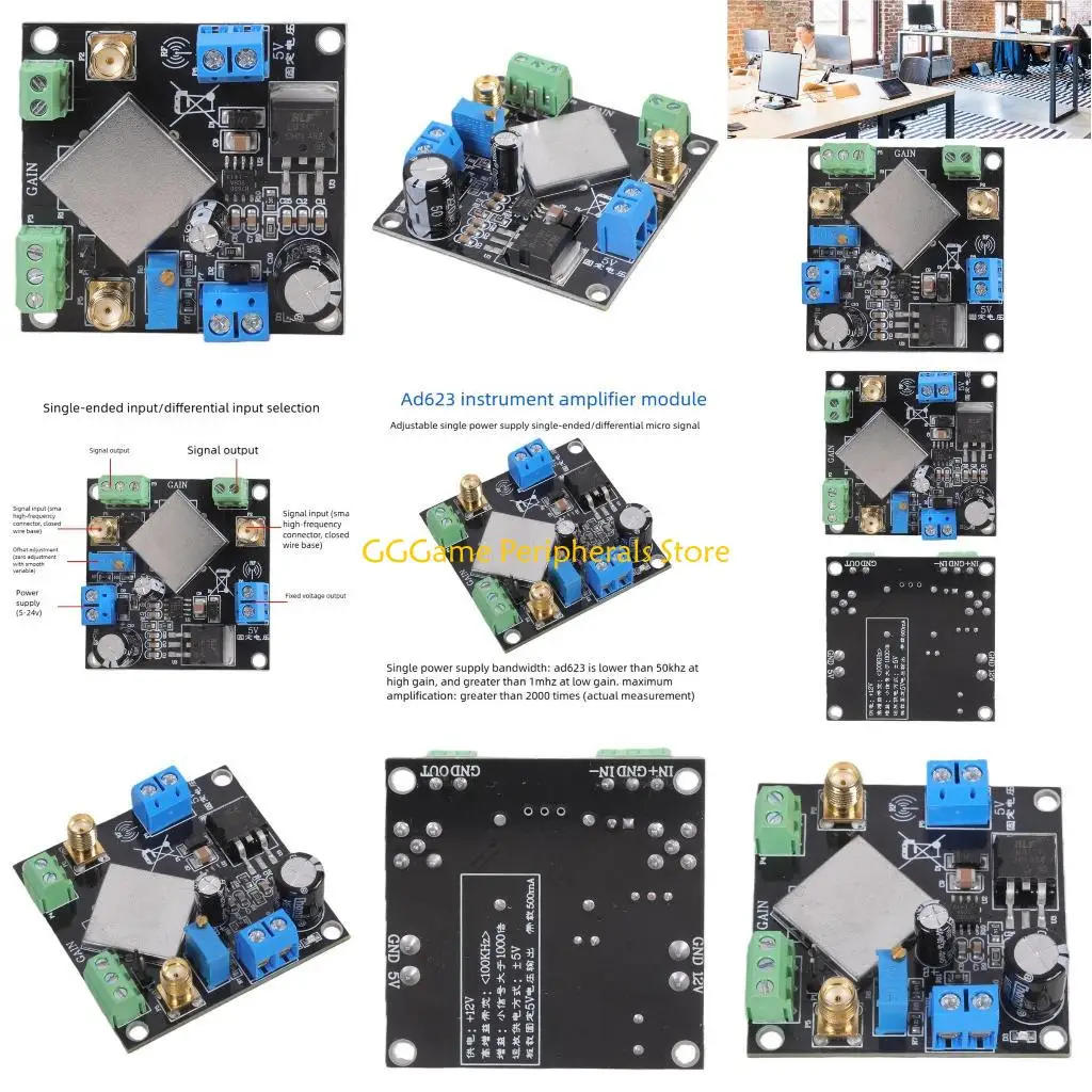 

U55B AD623 High Gains Bandwidth Instrumentation Amplifiers Module With To Output Single Supply Design
