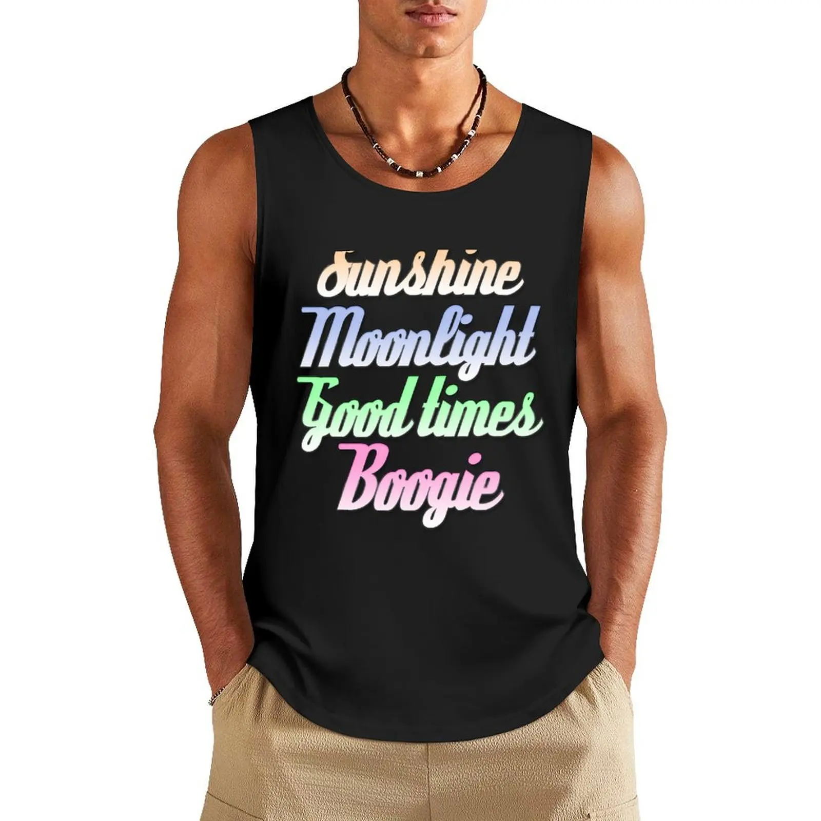 Sunshine Moonlight Good Times Boogie Tank Top Japanese t-shirt sports t-shirts for men mens designer clothes Sports clothing