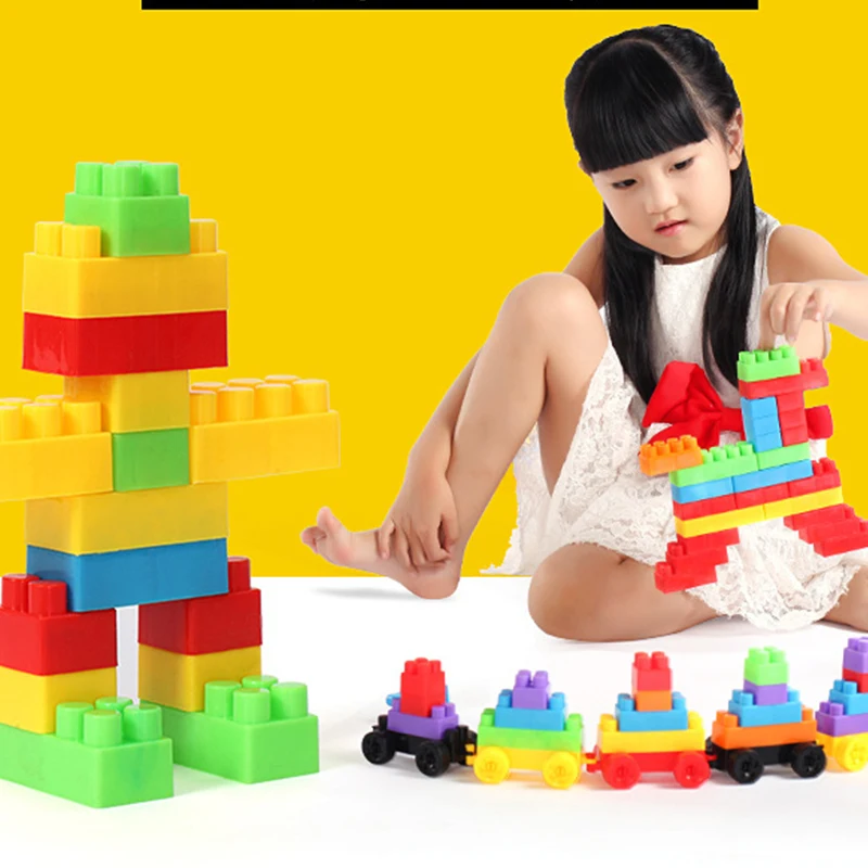 Baby Rubber Big Size Particle Bricks Toys DIY Building Blocks Big Brick Early Educational Large Soft Bricks Toy Bath For Toddler