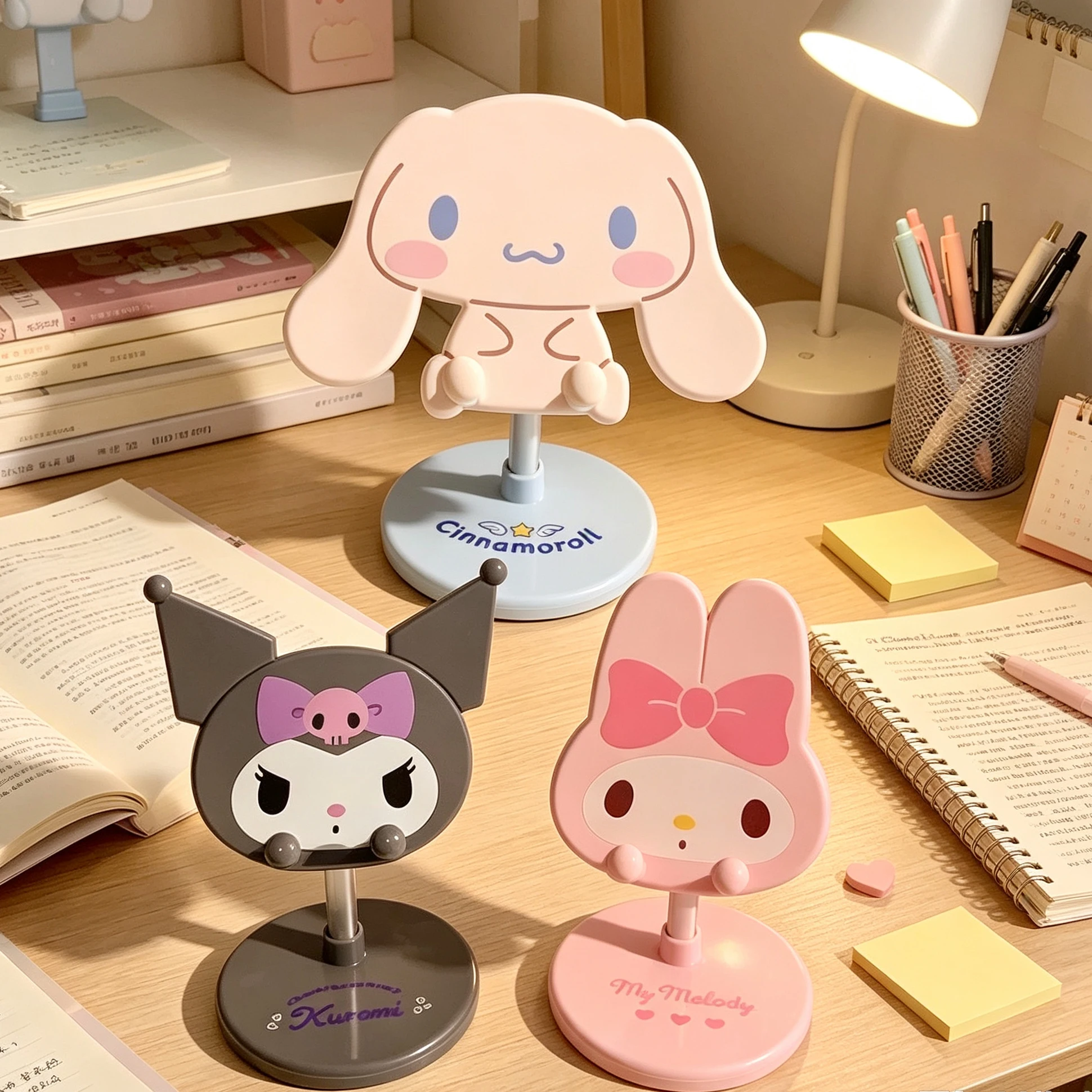 Cartoon Phone Stand Cinnamoroll Melody Adjustable Desktop Phone Holder Universal Mobile Phone Bracket Office Desk Decoration