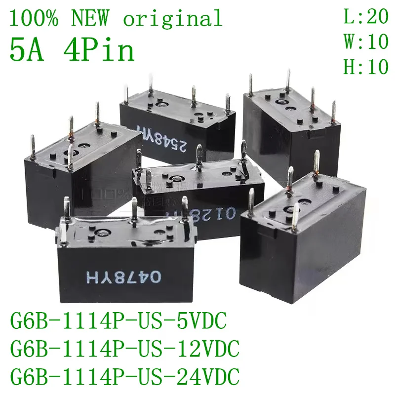 50PCS 100% NEW original G6B-1114P-US-12VDC 24VDC G6B-1174P-US-5V 12V 24VDC 5A 4Pin