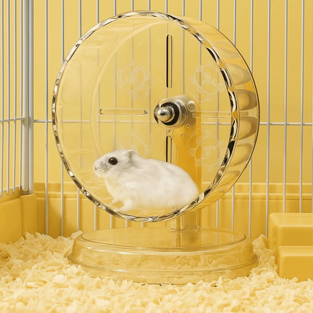 Silent Bracket Hamster Running Wheel Toy Roller Clear Golden Hamster Exercise Wheel Rotatory High-quality Stand
