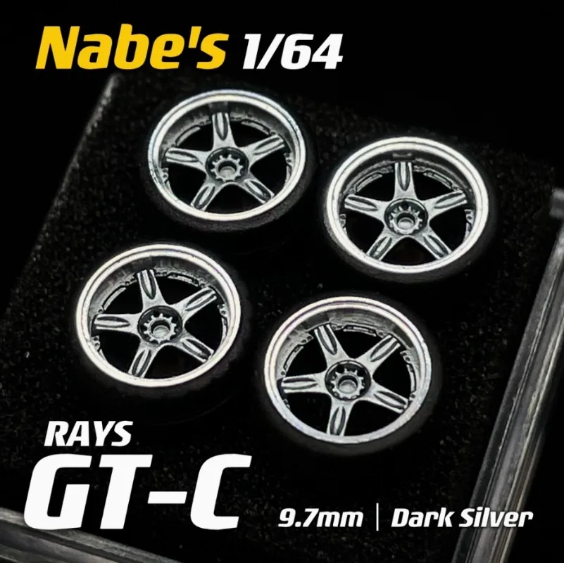 Resin Wheels 1/64 Nabes X Chika GT-C/SW388/NT03RR 8.9/9.7/9.8mm Car Modified Wheel Hub Rubber Tires Suitable for 1:64 Model Cars