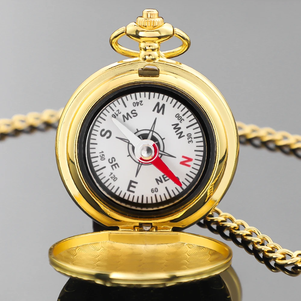 خمر الذهبي تصميم البوصلة ساعة الجيب التخييم في الهواء الطلق المشي لمسافات طويلة المحمولة جيب النحاس البوصلة الملاحة النساء الرجال الهدايا