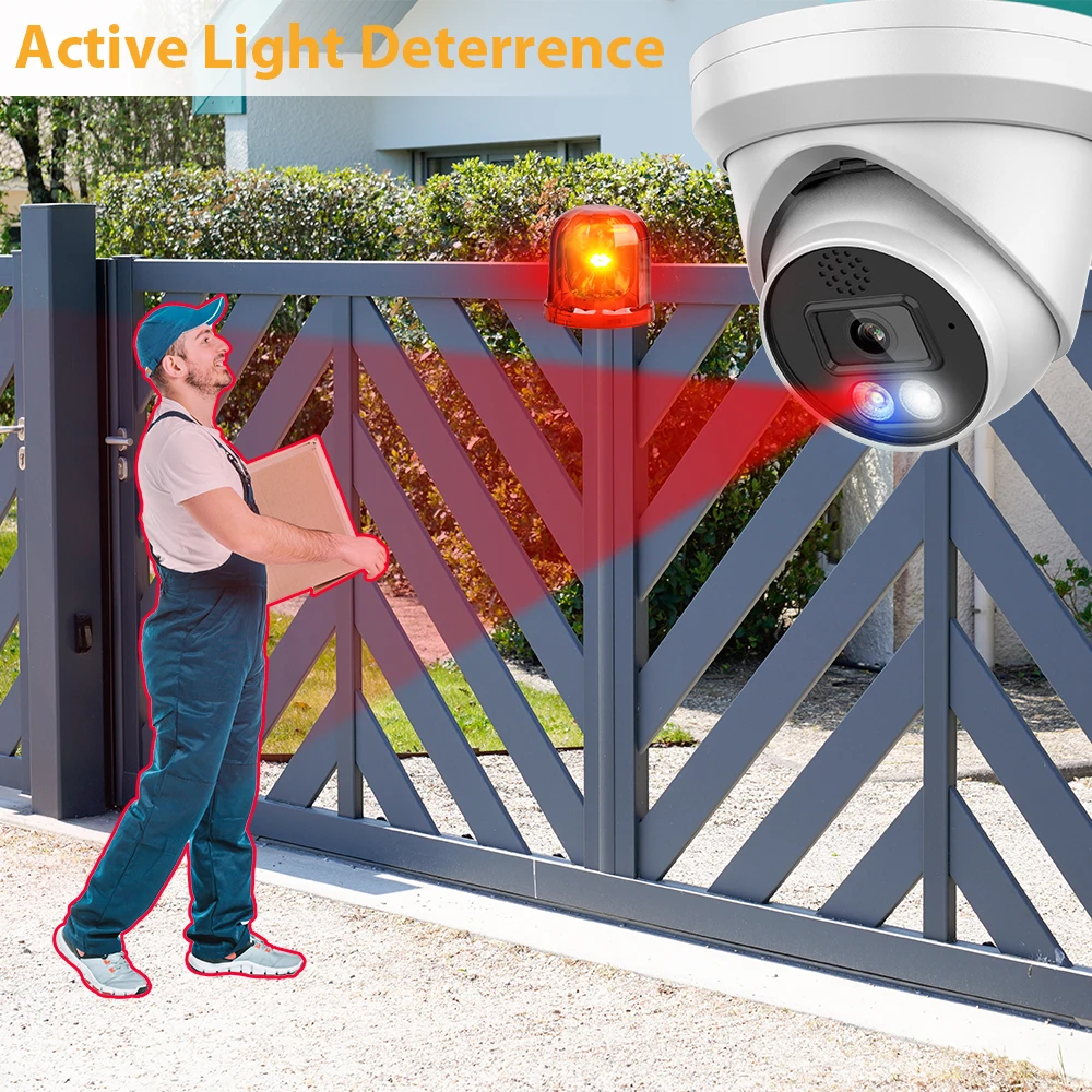 Vikylin 8MP Security IP Camera for Hikvision Compatible Full Color Onvif POE Human Vehicle Detect Two Way Audio Home CCTV IP66