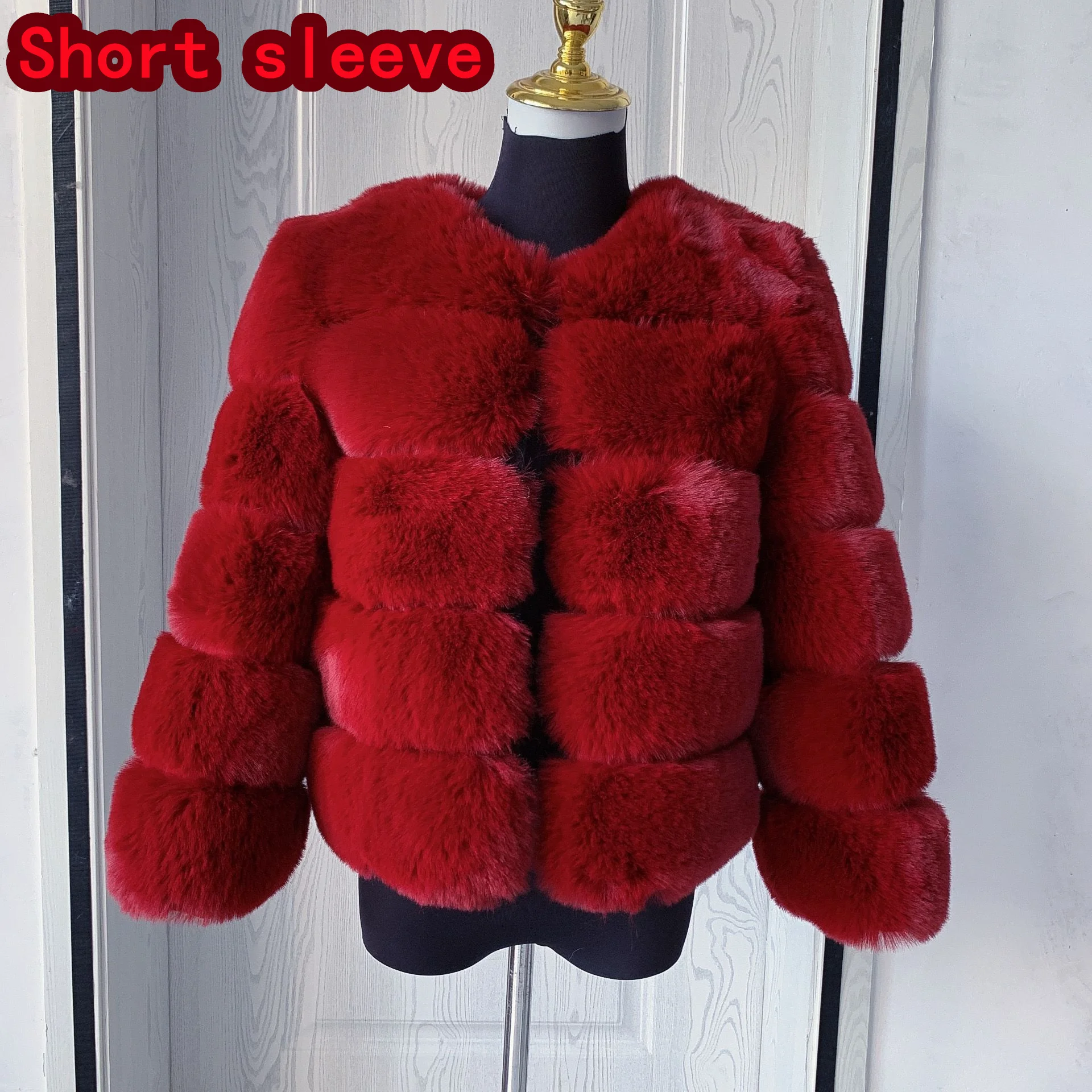 Women's Fashion Faux Fur Coat Super Hot Autumn Winter Women Short Faux Fox Fur Fluffy Jacket High Quality 7XL Ladies Furry Coats image 3