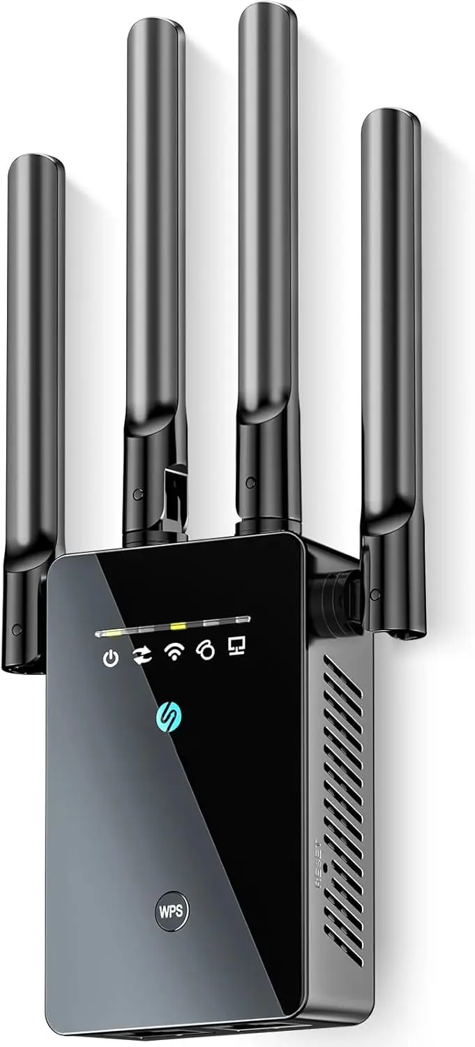 

2026 WiFi Extender Booster - 6X Faster Internet, Long Range up to 15,588 Sq Ft, Ethernet Port, Easy Setup for Home Routers