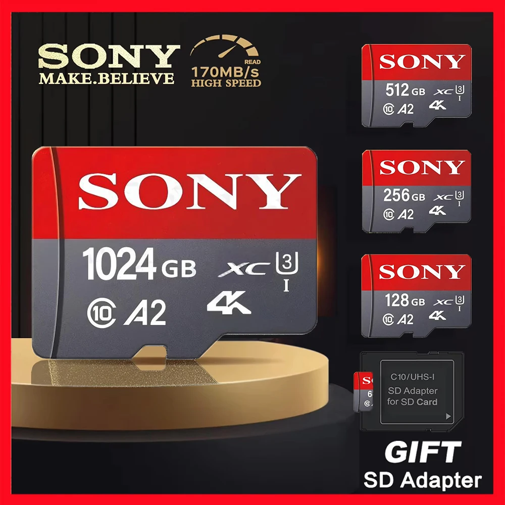 Высокоскоростная SD-карта памяти Sony, Micro TF SD-карта, флэш-карта SD, карты памяти 1 ТБ, карты памяти 128 ГБ, 256 ГБ, 512 ГБ, карты памяти для Switch Class10