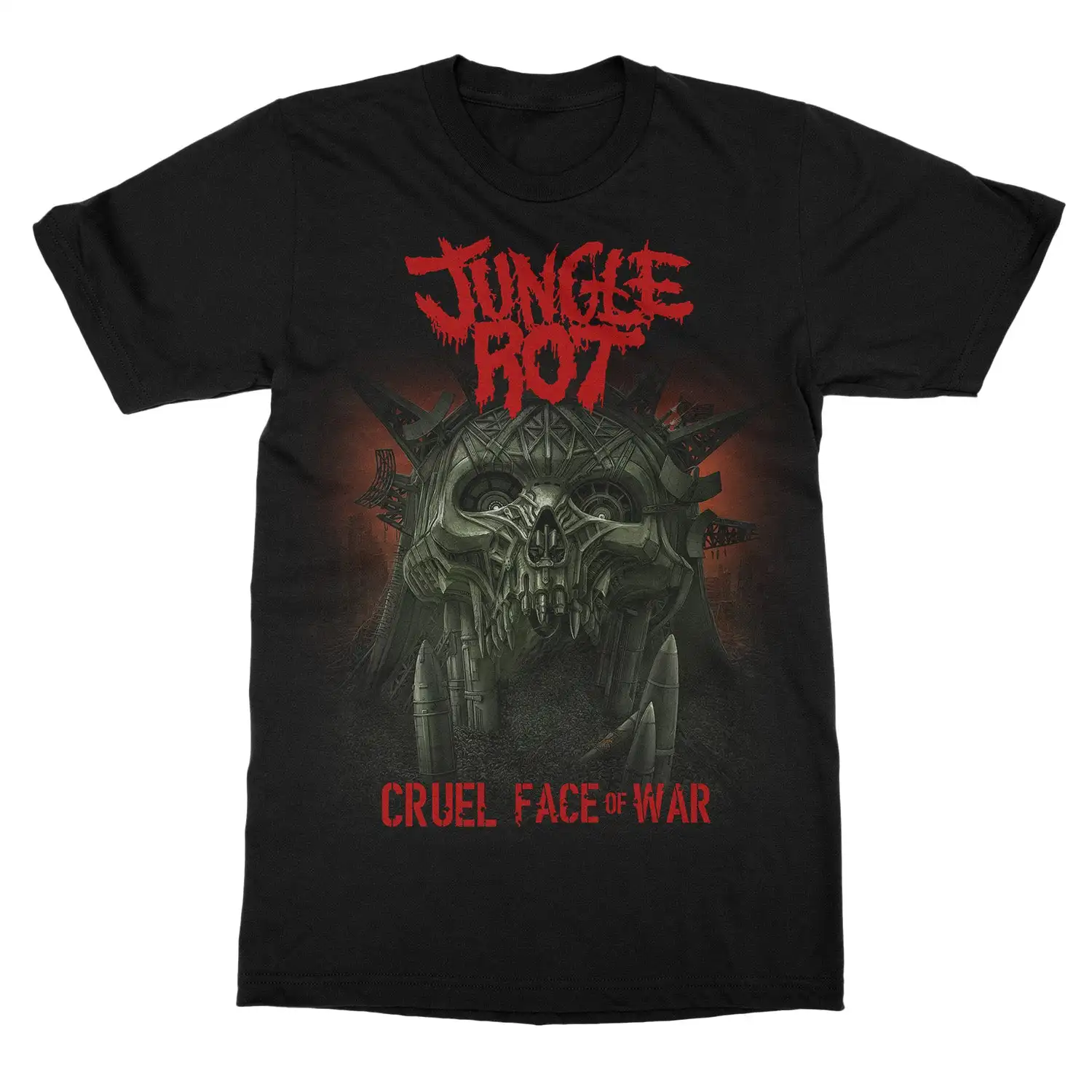 Logo Jungle Rot Cruel Face of War Band T-Shirt 100% Cotton Graphic Tee Men Women Summer Streetwear Top