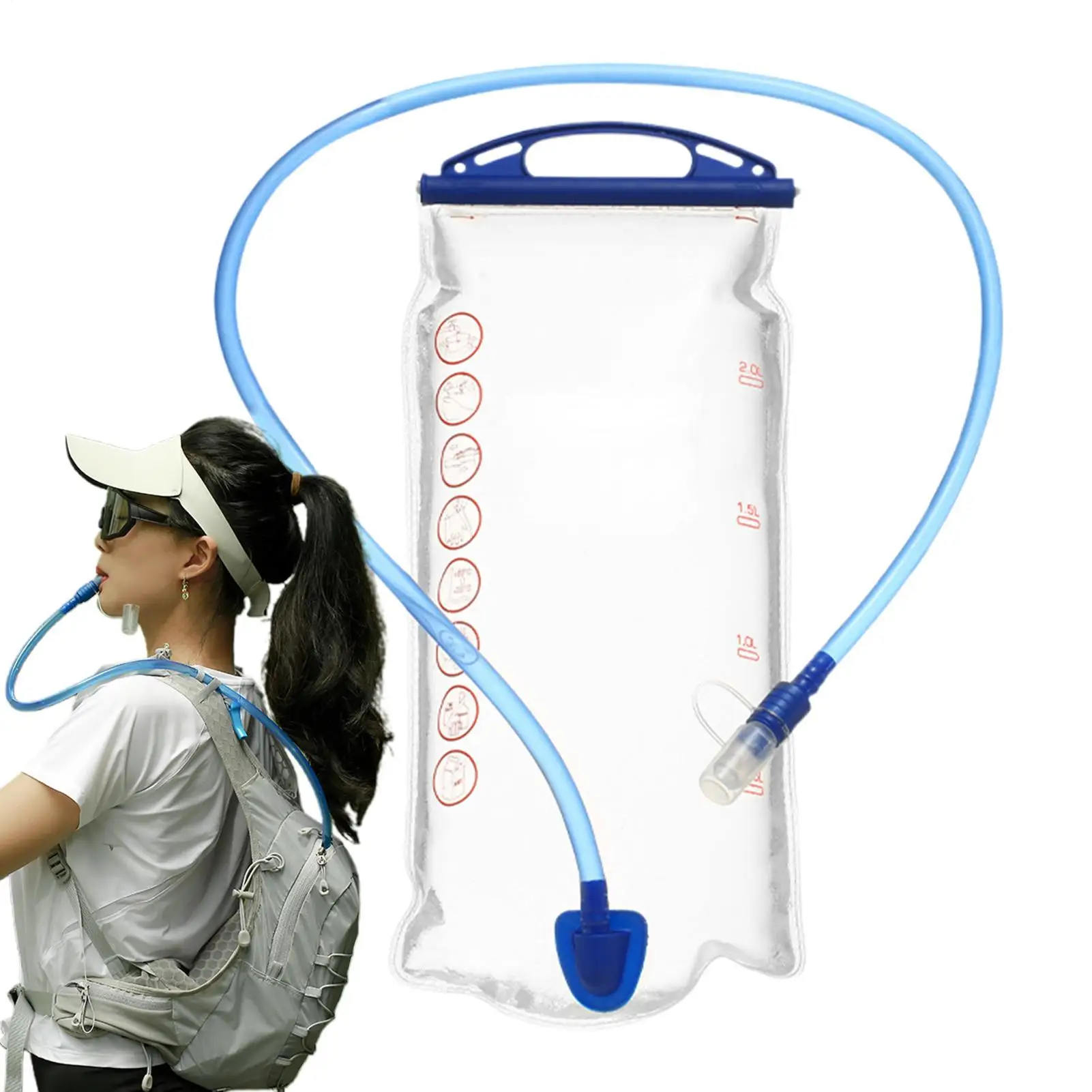 2L Auslaufsichere Hydrationsblase Wasserreservoir für Wandern, Rucksackreisen, Radfahren, Laufen, Camping, Klettern