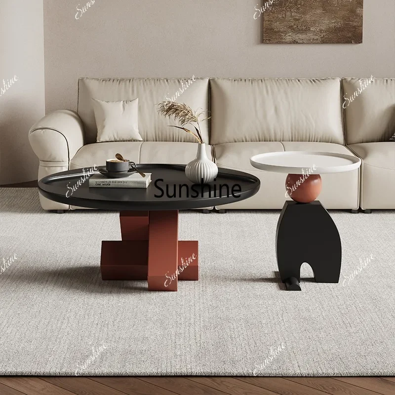Mesa de centro minimalista y sencilla, mesa de centro de lujo con estética glamurosa, diseño de tapa dura, muebles para el hogar