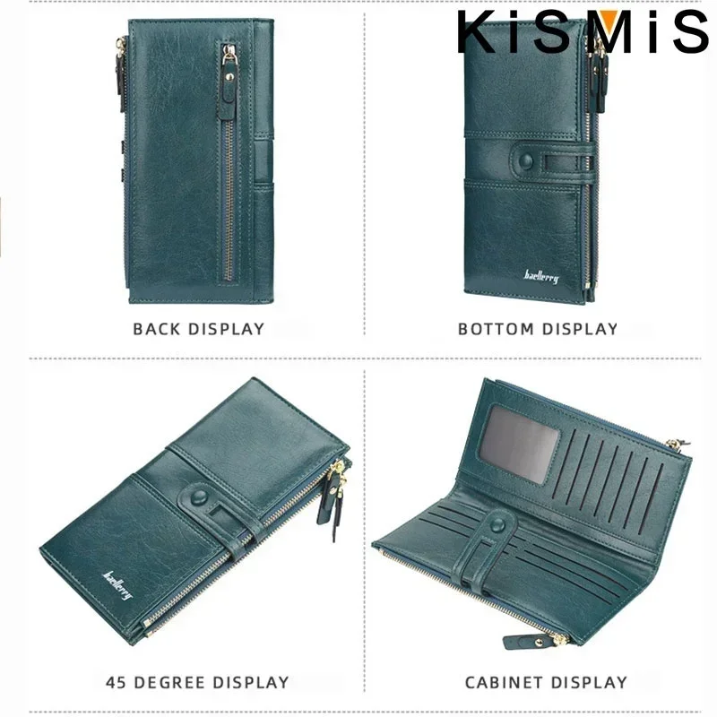 Women Long Wallet Korean Fashion Purse Multi-card Organizer Large Capacity Phone Bag Soft PU Leather Hasp Clutch Unisex Coin