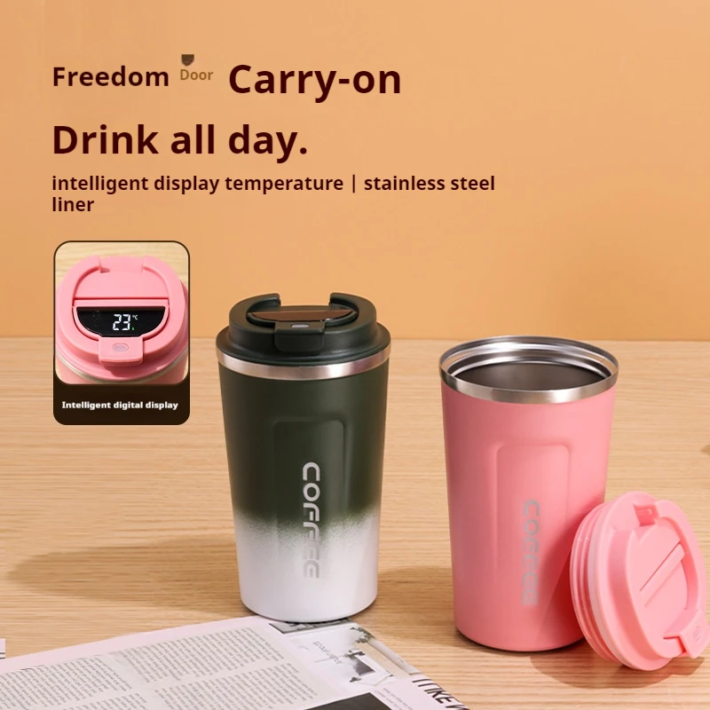 510ML Intelligent Digital Display Stainless Steel Coffee Cup Keep Cold and Heat Thermal Mug Car Insulated Water Cup Vacuum Flask