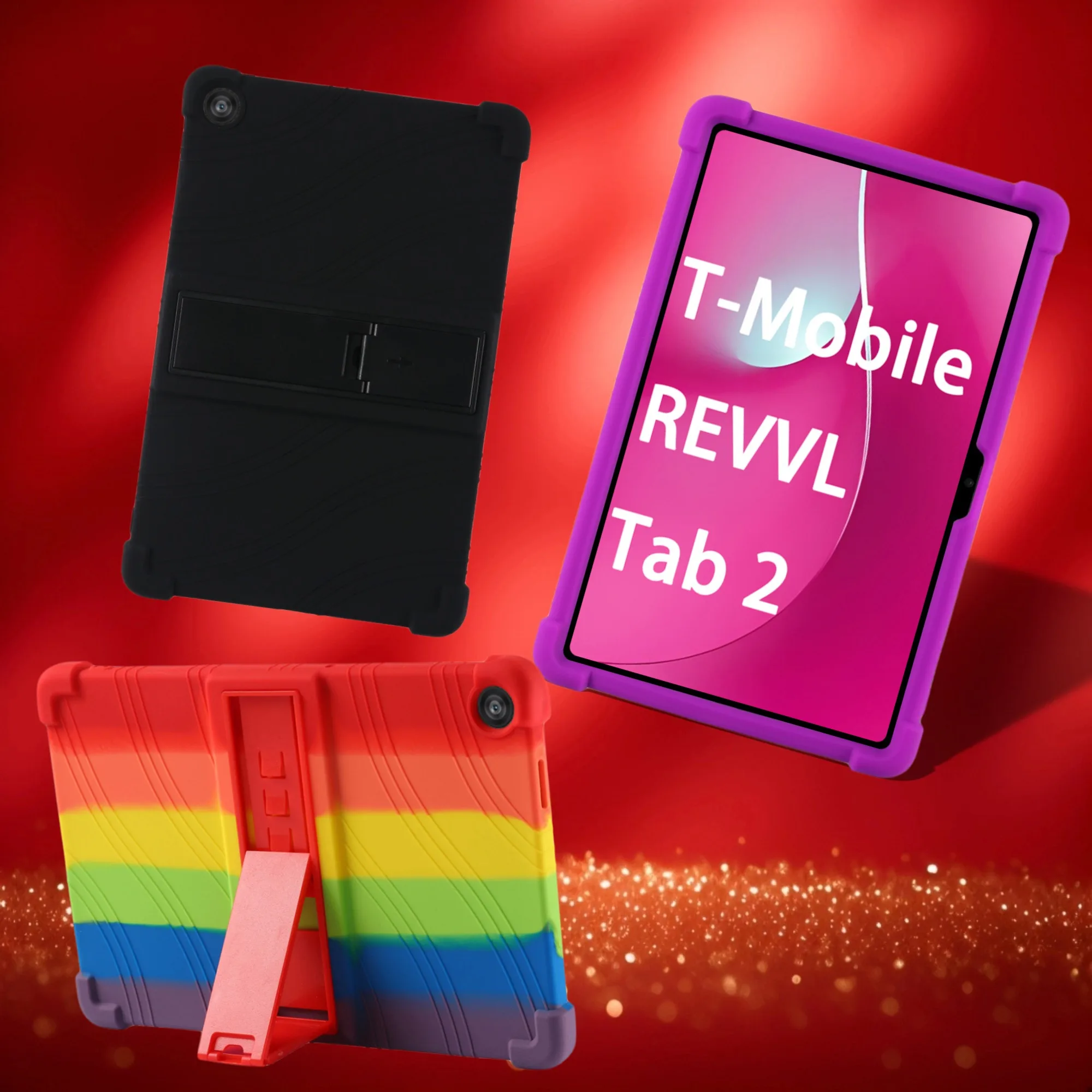 For T-Mobile Revvl Tab 2 Tablet 10.1inch Protection Case,Adjustable BracketSoft Silicone,Protection Cover for Revvl Tab 2