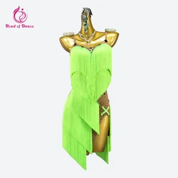 2026 New Sexy Long Dress Latin Dance Skirt Girls Competition Costume Ball Party Clothes Sports Line Suit Dancewear Practice Prom
