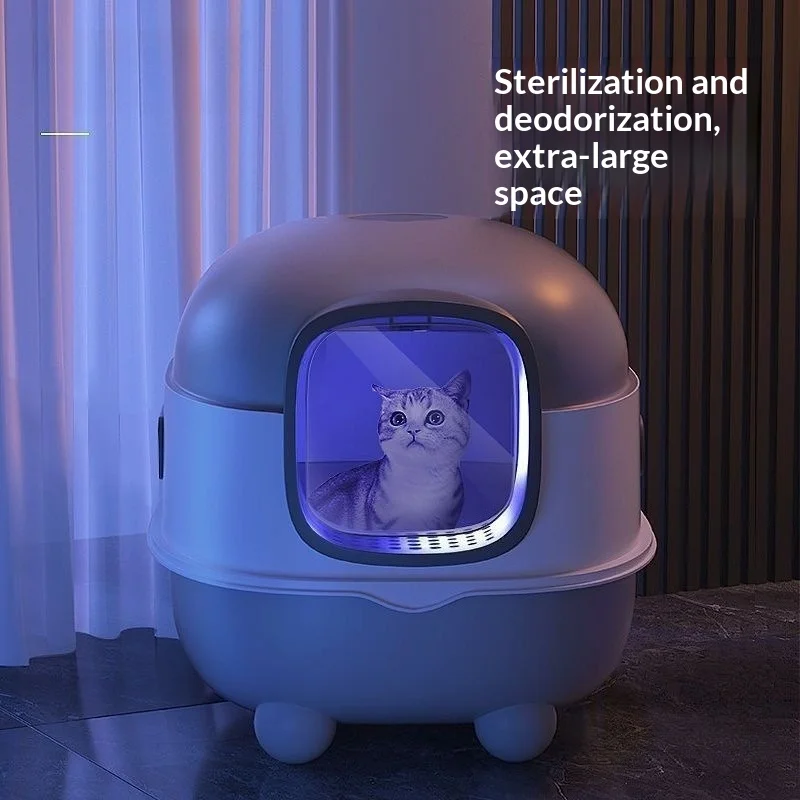 

Automatic Self-Cleaning Fully Enclosed Smart Cat Litter Box, Odor Control Anti-Splash Kitty Toilet, for Indoor Large Cats