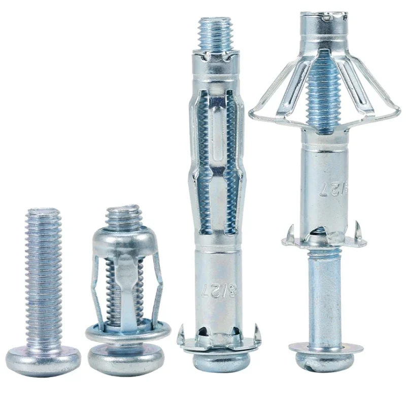 Zestaw nitonakrętek zaciskowych z włókna węglowego w kształcie płatka, metalowe nitonakrętki rozporowe, zaciski do paneli, tablic rejestracyjnych, nakrętki blokujące.