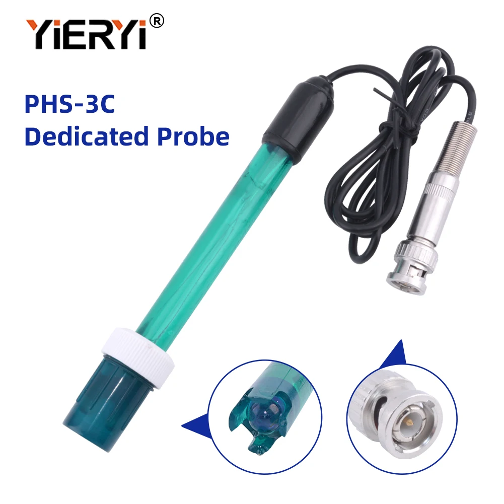Yieryi PHS-3C PH Meter Dedicated Probe BNC Connector Replacement Electrode High Accuracy PH Tester Electrode