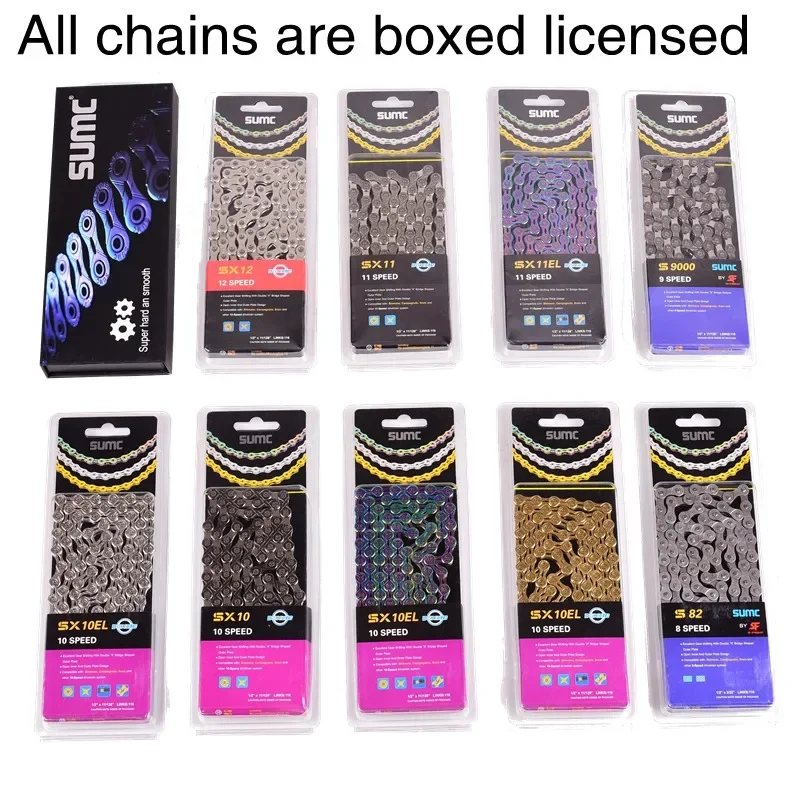 SUMC MTB Road Bike 11 Speed Shift Chain Rainbow Titanium Golden Silver Chain 11s Mountain Bike Chain For Shimano Sram Campagnolo