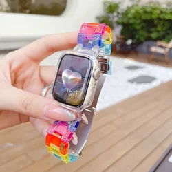 Cute Candy Rainbow Candy Strap for Apple Watch Band 49mm 45mm 41 44mm 40 Correa Band for IWatch Series 10 42mm 46mm 9 8 7 SE 6 4