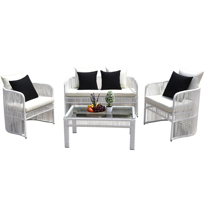 Outdoor sofa rattan combination terrace courtyard outdoor balcony leisure sofa rain protection sun protection leisure