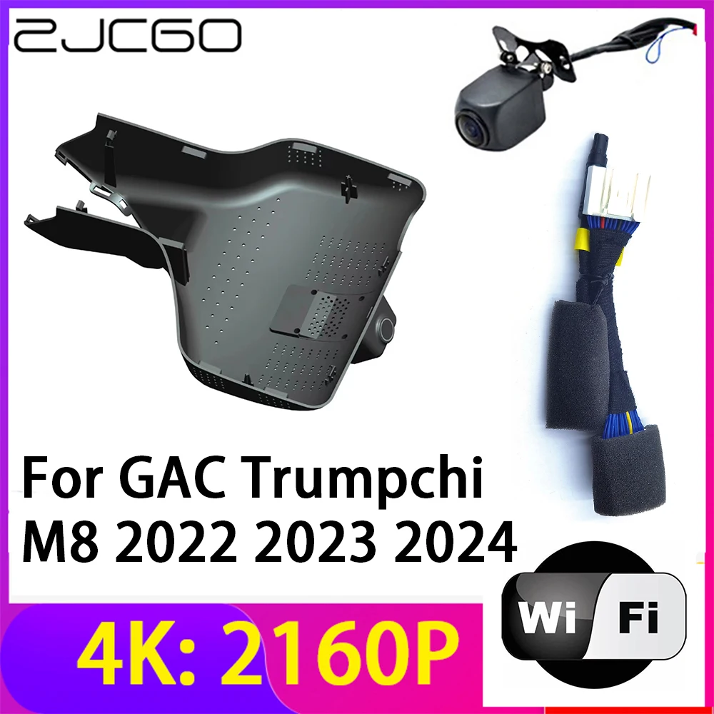 

ZJCGO 4K 2160P Dash Cam Car DVR Camera 2 Lens Recorder Wifi Night Vision for GAC Trumpchi M8 2022 2023 2024