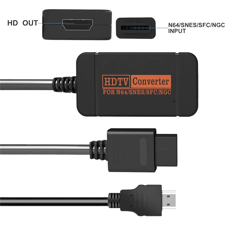 

1080P HDMI-совместимый конвертер-адаптер для N64 64/SNES/NGC/SFC Gamecube Ретро-кабель для игровой консоли