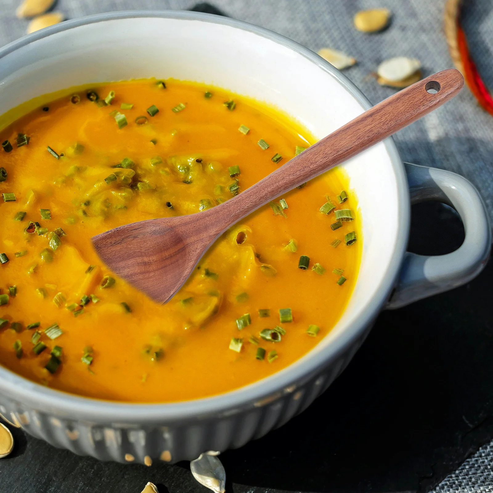 

Long Handle Teak Wooden Ladle for Soup Cooking Japanese Style Mixing Spoon Non Scratch Kitchen Utensil Smooth Finish Comfort