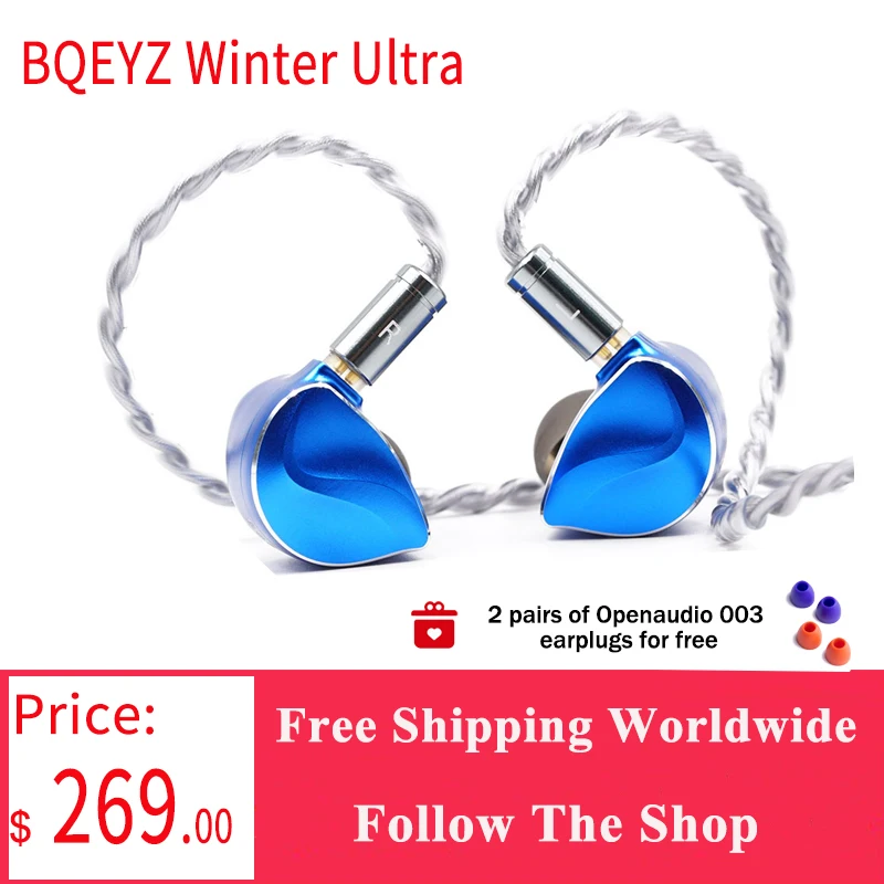 

BQEYZ Winter Ultra in Ear Earphones 1DD+1BC HiFi Dynamic Driver PZT Bone Conduction Monitor Wired Earbud Headphone